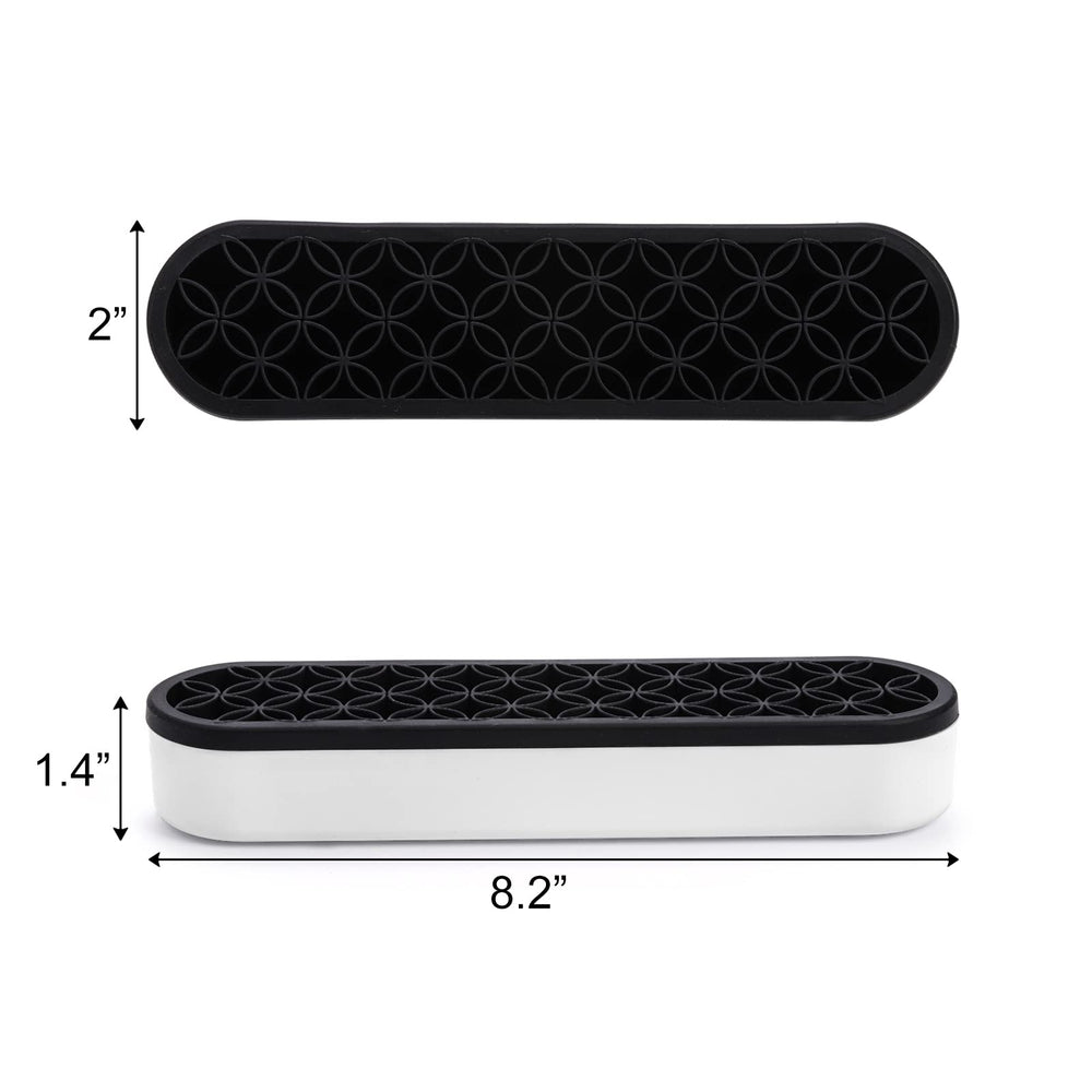 Elsjoy 3-pack silicone makeup brush holder gray desk setup for tidy vanity