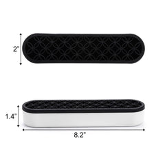 Elsjoy 3-pack silicone makeup brush holder gray desk setup for tidy vanity