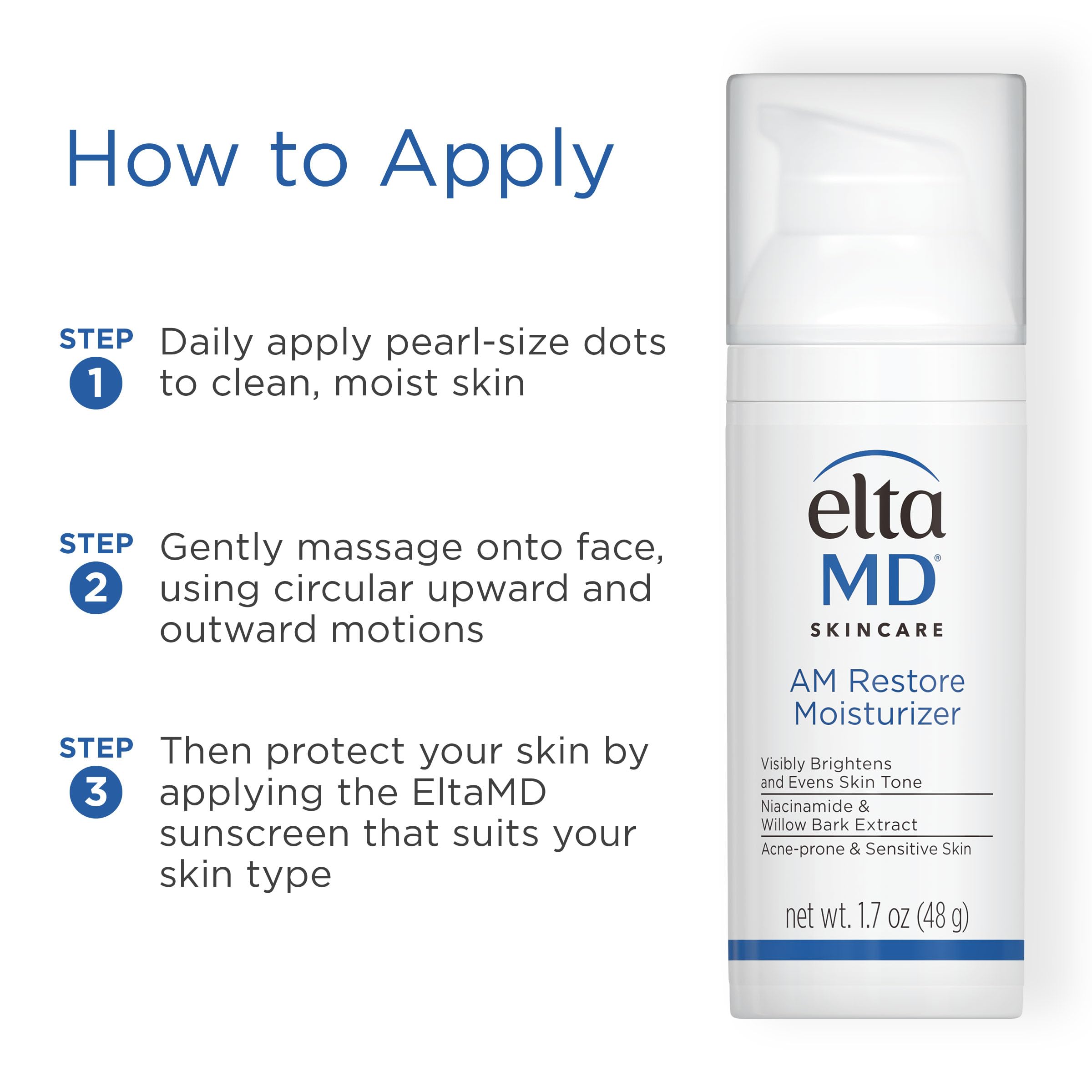 EltaMD AM Restore skin-texture-closeup shows a smooth, hydrated complexion.
