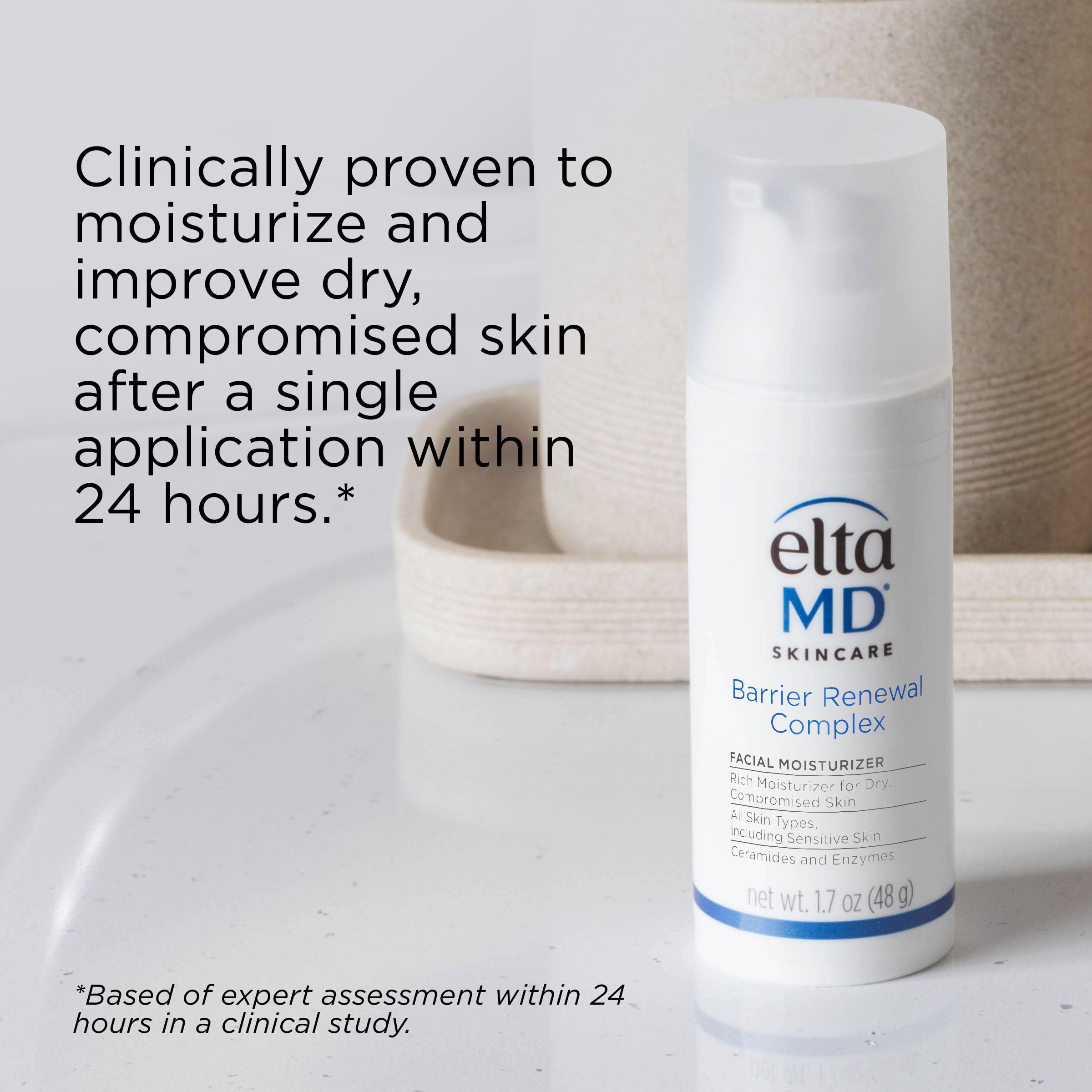EltaMD Barrier Renewal Complex ceramides image highlighting barrier-supporting ingredients.