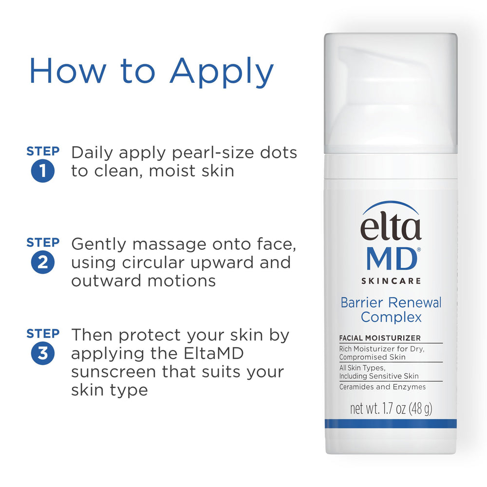 EltaMD Barrier Renewal Complex packaging box as part of skincare routine.
