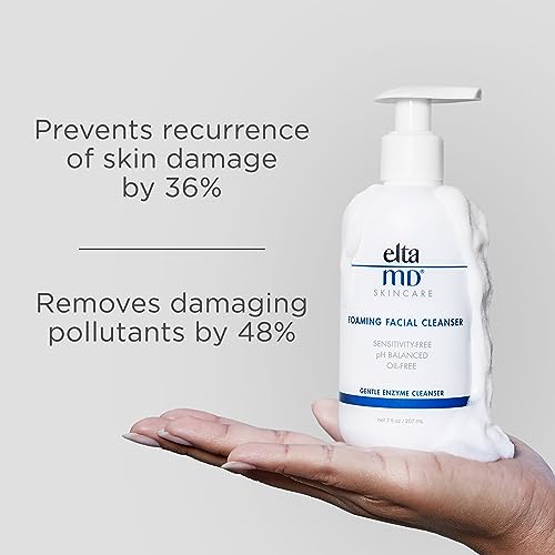 EltaMD Foaming Facial Cleanser bubble foam showing micro-bubbles for sensitive skin