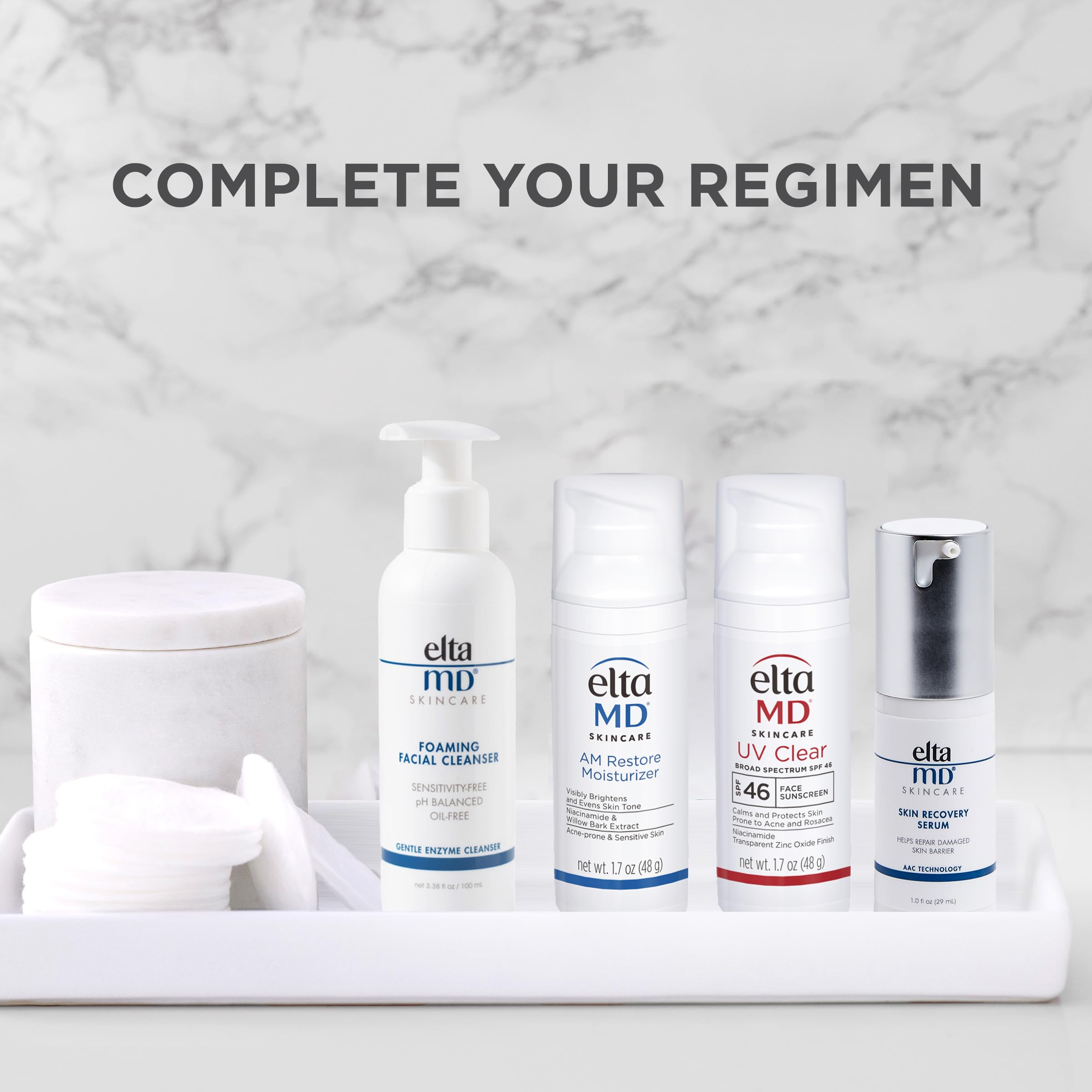 EltaMD Foaming Facial Cleanser foam texture emphasizes creamy foam and makeup removal capability