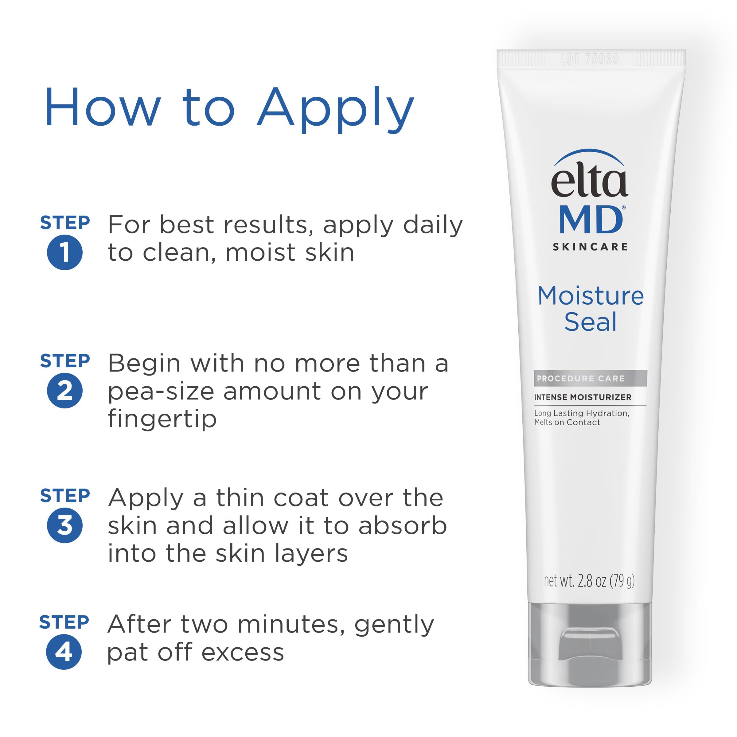 EltaMD Moisture Seal applied to face and body for dry skin relief.