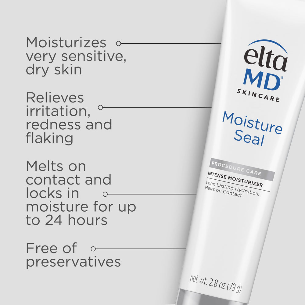 EltaMD Moisture Seal tube dispense demonstrates controlled, gentle application.