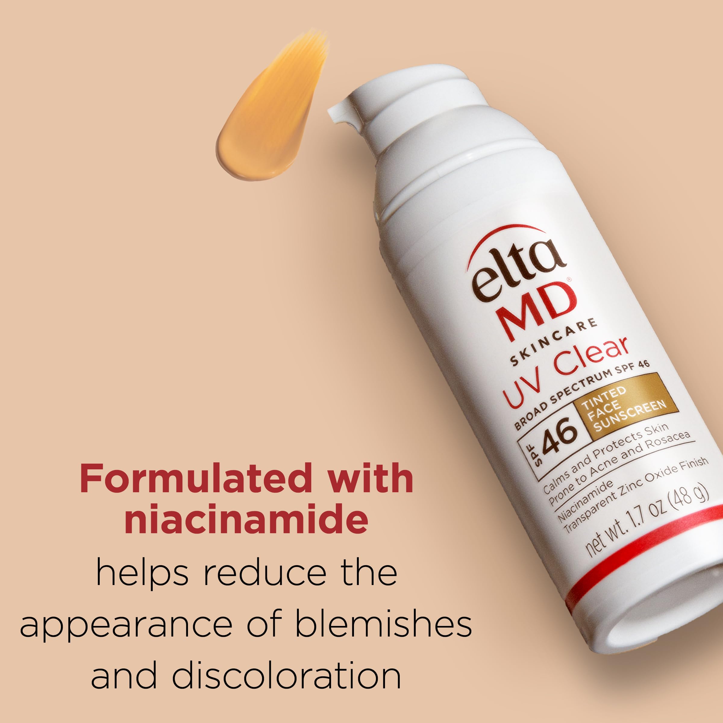 Niacinamide and hyaluronic acid in EltaMD support hydrated skin.
