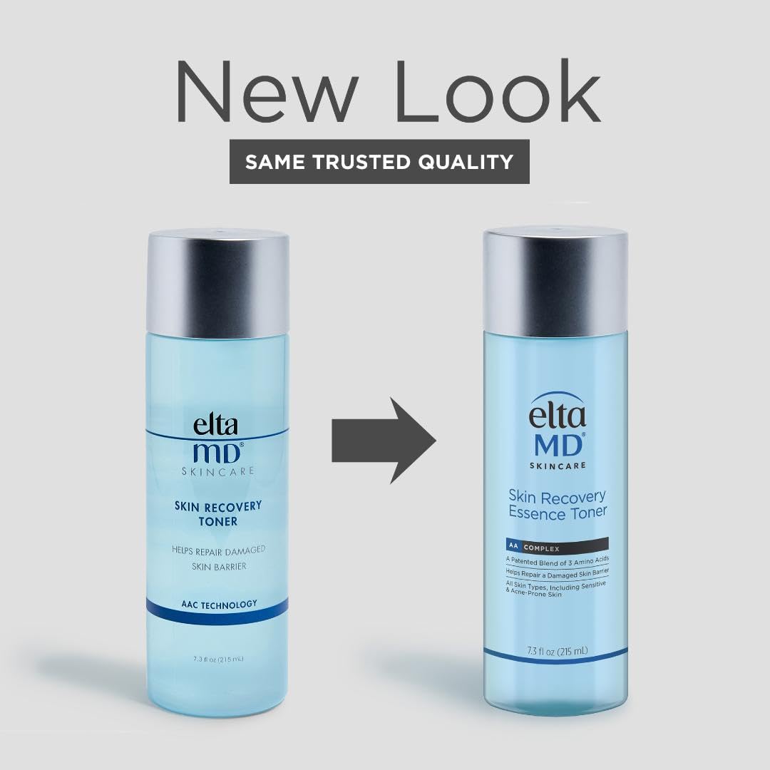 EltaMD Skin Recovery Essence Face Toner pump-dispense promotes calm, hydrates dry skin after cleansing