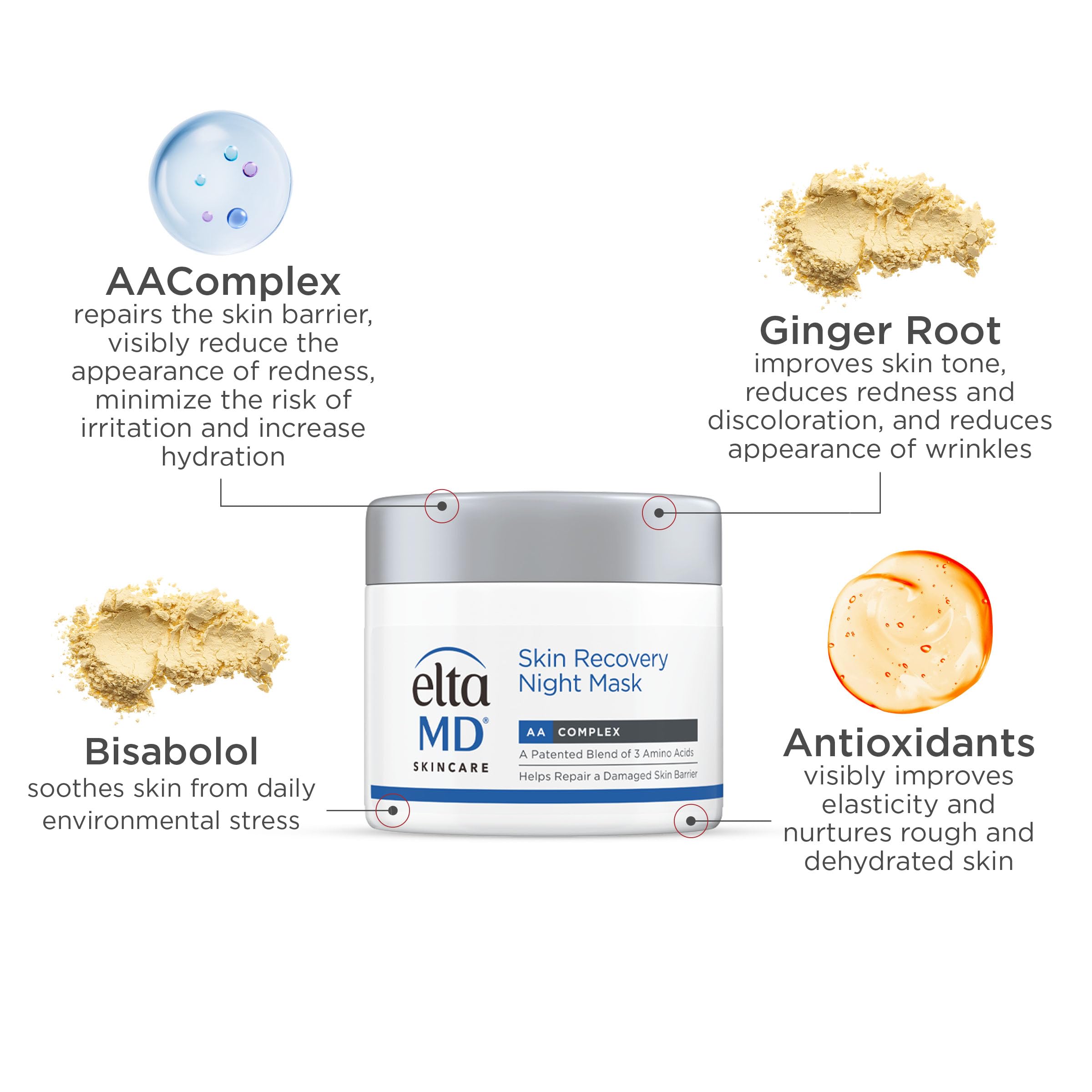 EltaMD Skin Recovery Night Mask on neck area during care