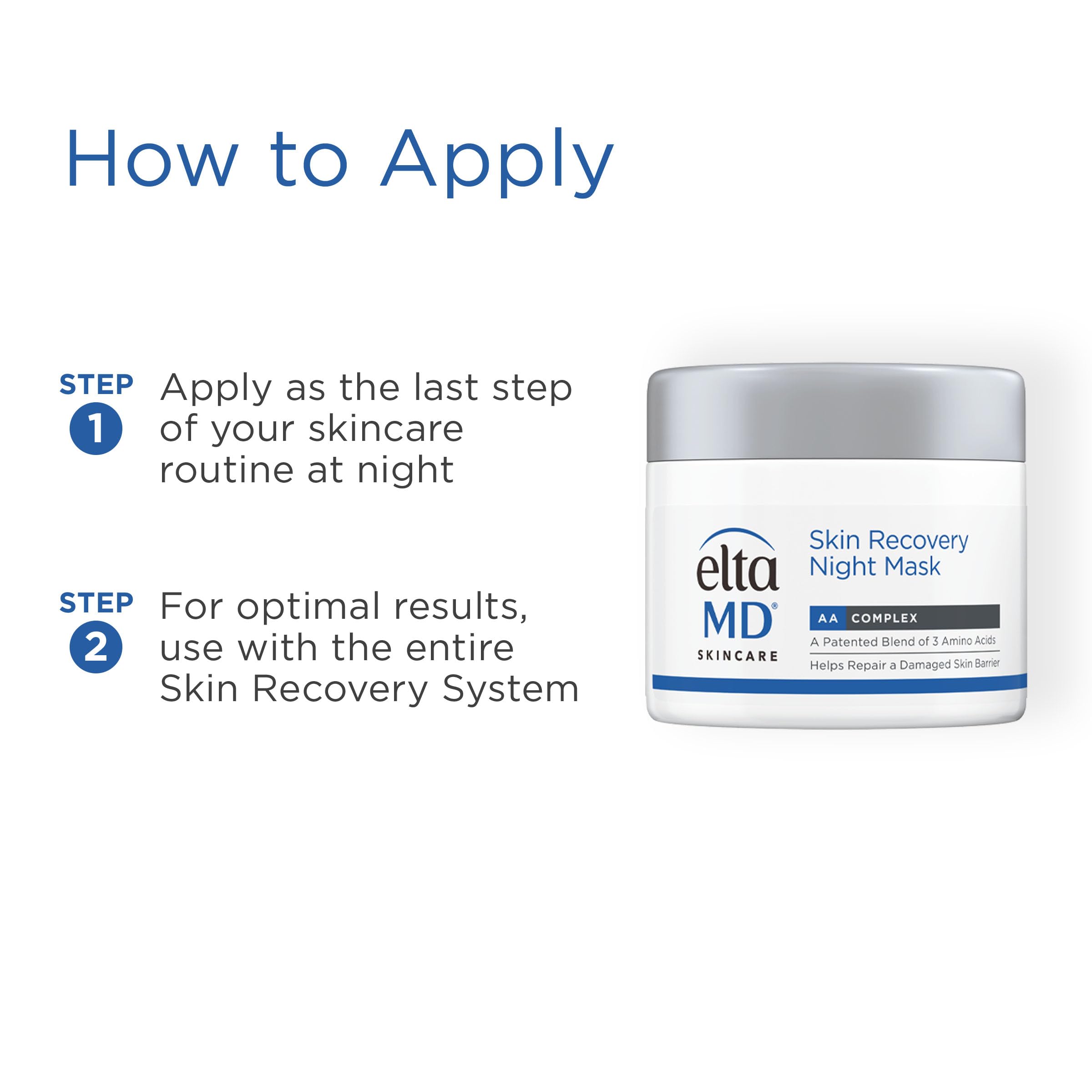 EltaMD Skin Recovery Night Mask in a nighttime skincare routine