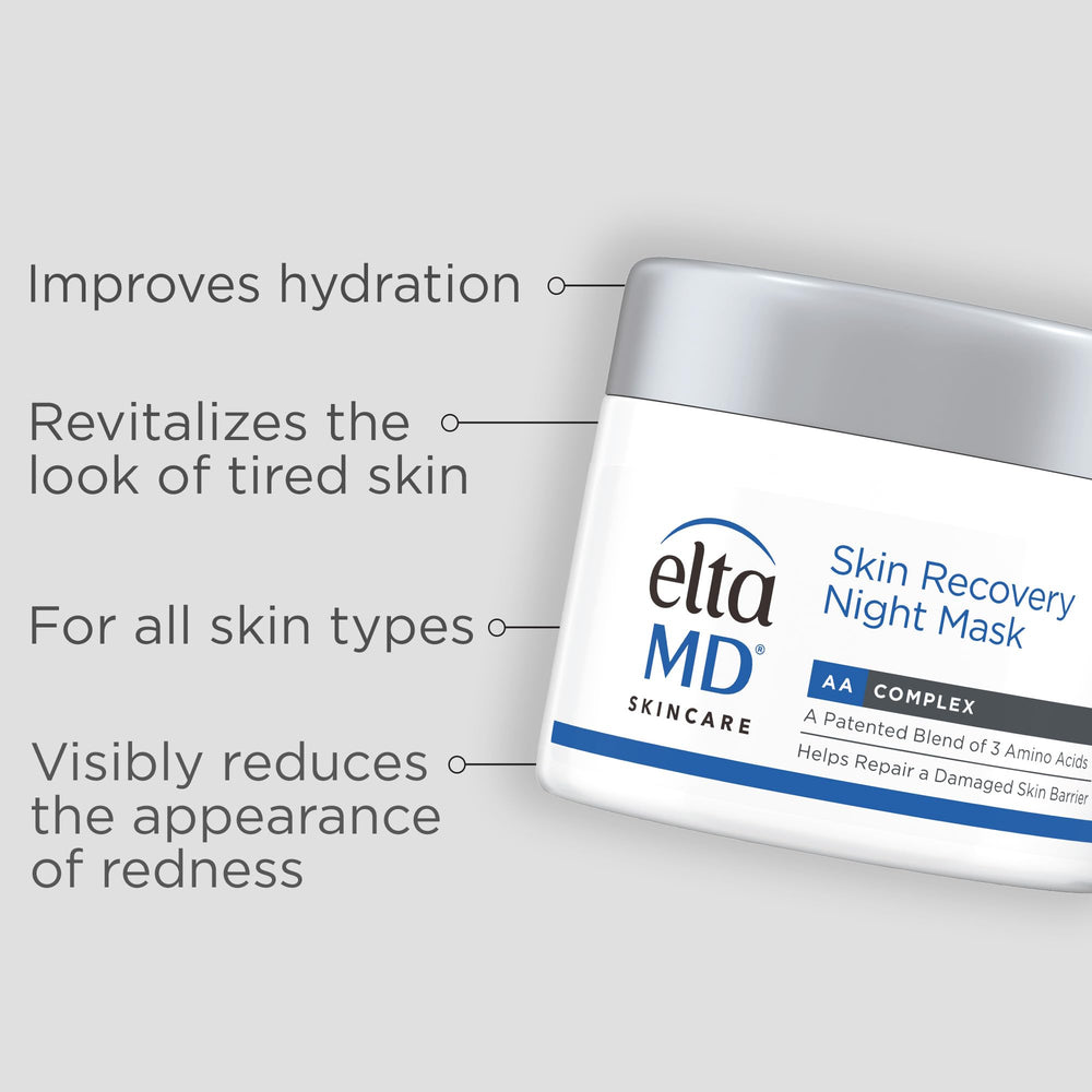 EltaMD Skin Recovery Night Mask swirl on skin shows smooth application