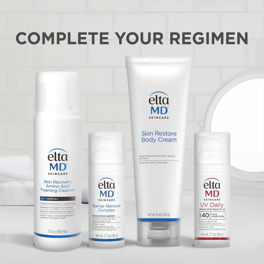 EltaMD Skin Restore demonstrates non-greasy absorption after application.