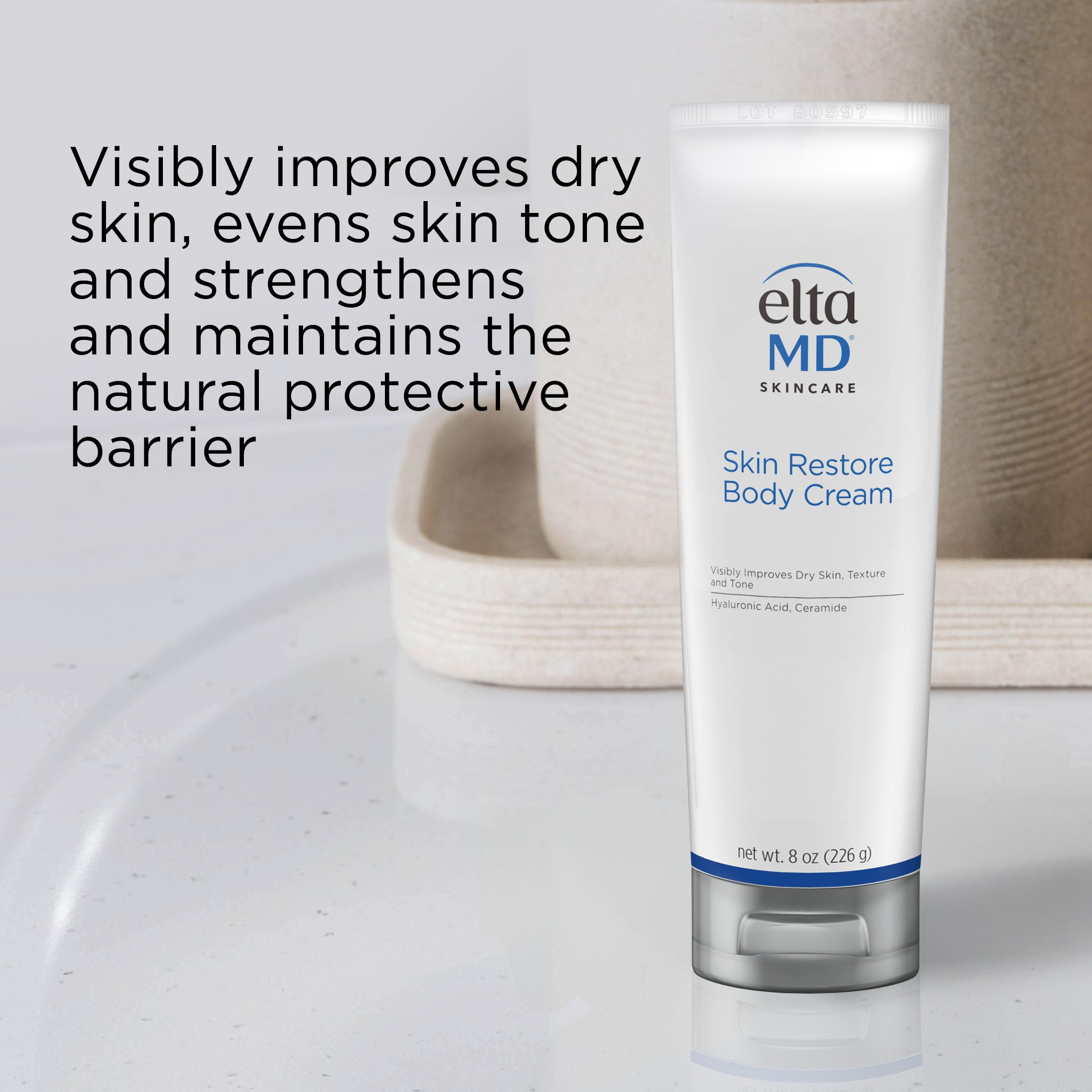 Hyaluronic acid graphic highlighting deep hydration from EltaMD Skin Restore.