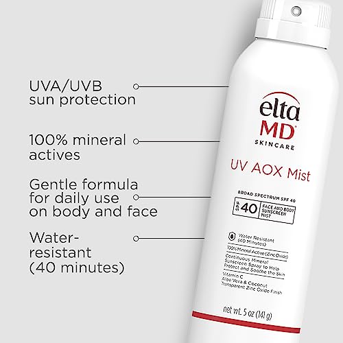 EltaMD UV AOX Mist Body spray coverage for full body protection