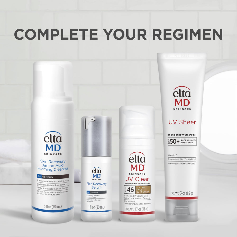 EltaMD UV Clear for sensitive skin closeup highlights gentle texture.