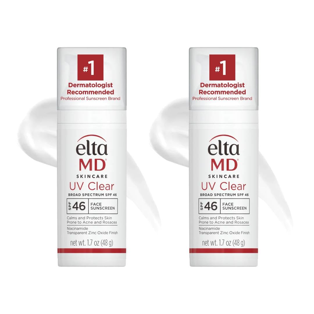 EltaMD UV Clear sunscreen bottle with pump for easy daily protection on acne-prone skin