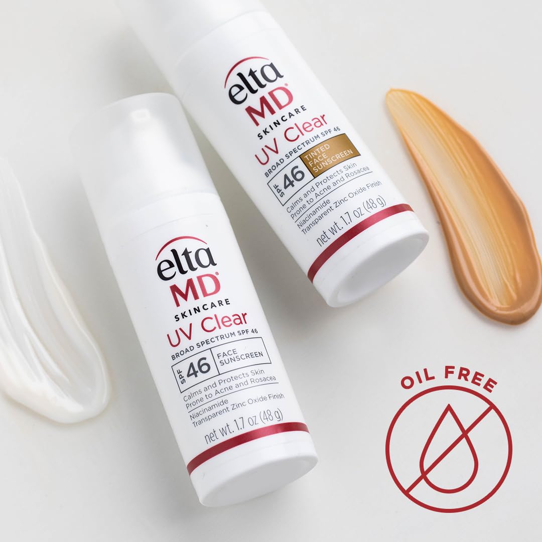 EltaMD UV Clear with zinc-oxide and Niacinamide calms redness and supports balanced tone.