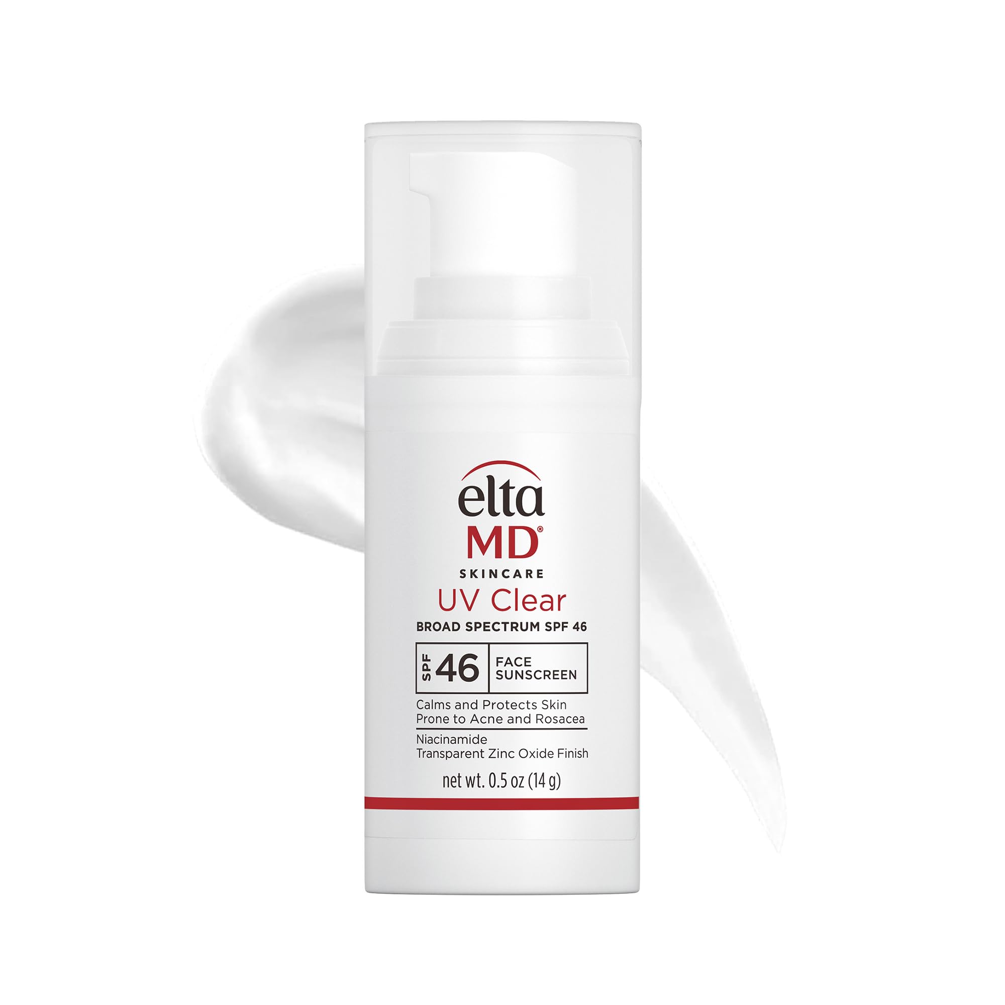 EltaMD UV Clear pump bottle offers oil-free protection with a lightweight, fast-absorbing sunscreen.