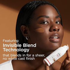 EltaMD UV Clear tinted swatches on deep skin with sheer finish