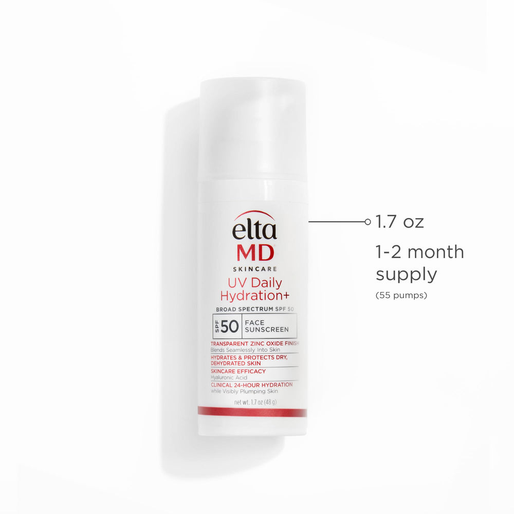 EltaMD UV Daily Hydration+ SPF 50 shields outdoors during sun exposure.