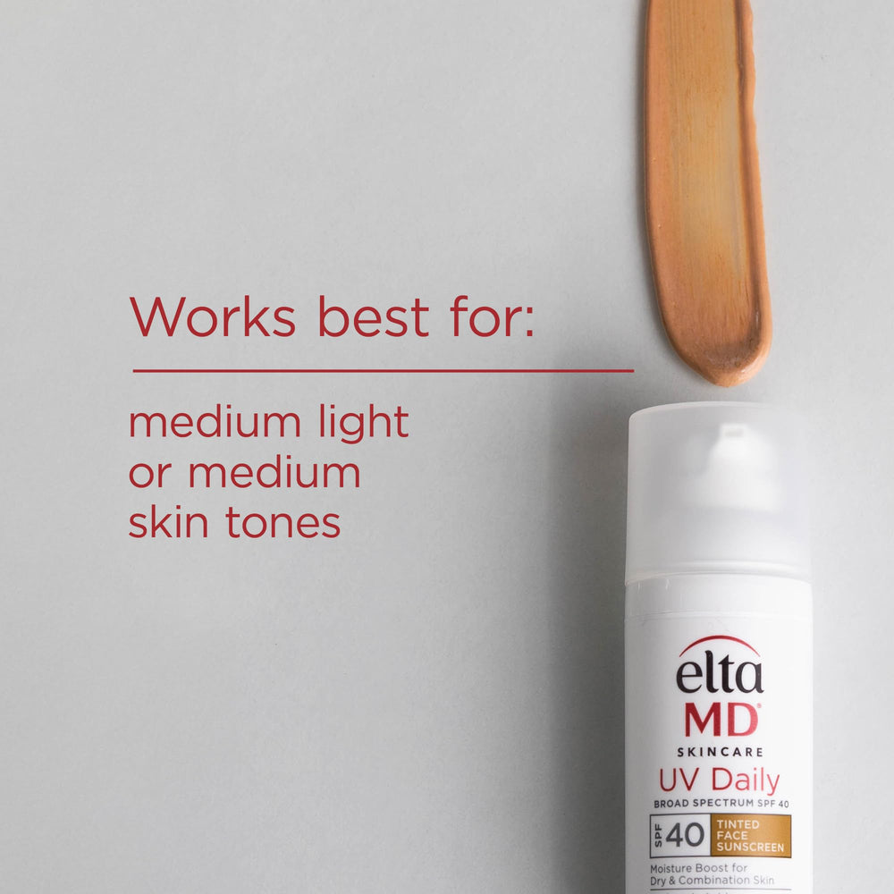 Tinted EltaMD UV Daily blends with multiple skin tones for natural finish.