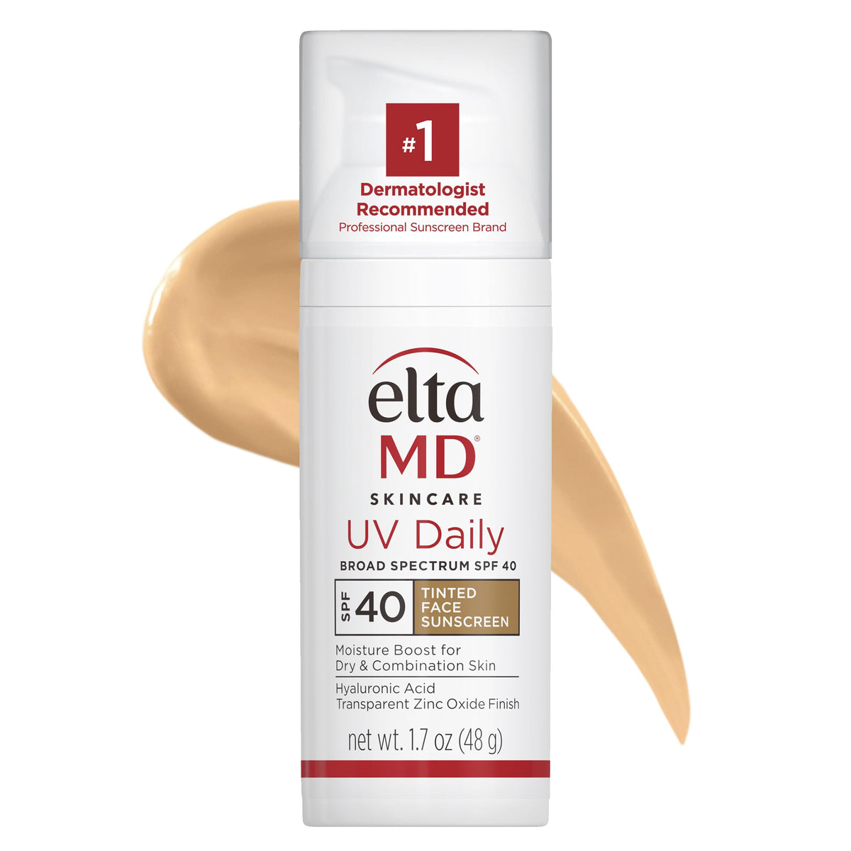 EltaMD UV Daily tinted SPF 40 application shows natural, even coverage.