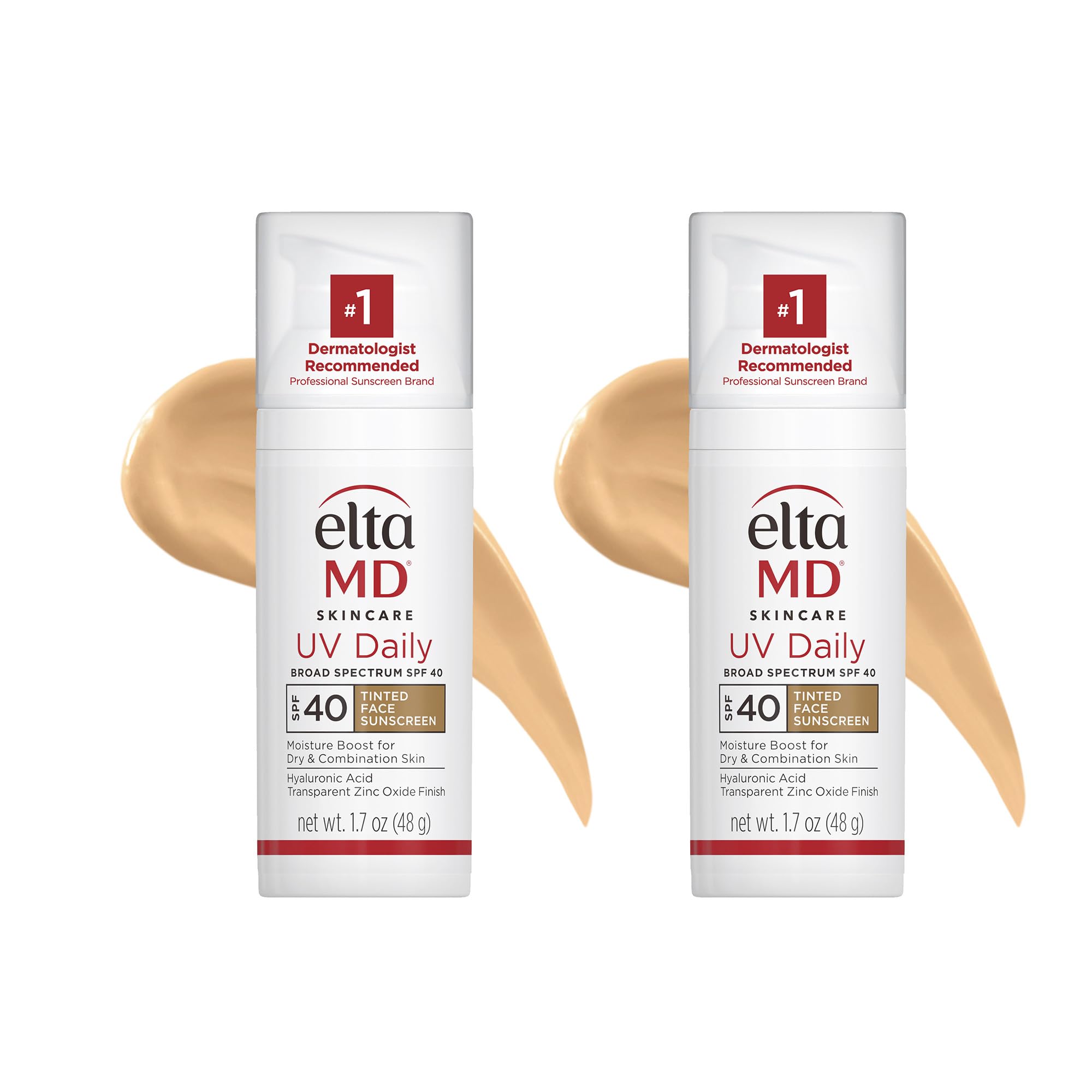 EltaMD UV Daily tinted SPF 40 bottle with pump for on-the-go hydration.
