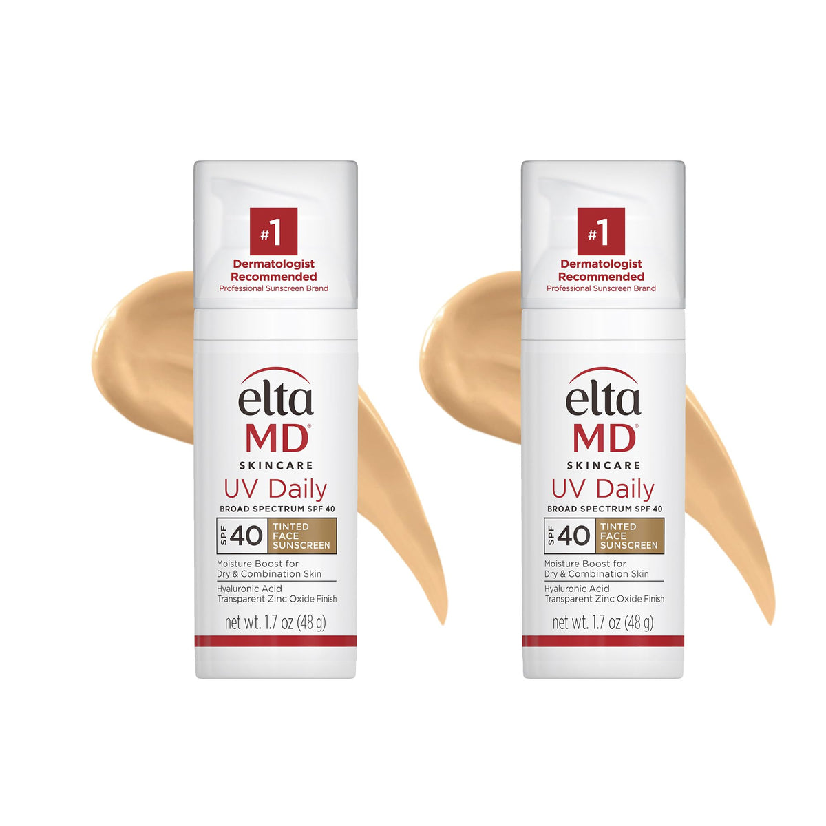 EltaMD UV Daily tinted SPF 40 bottle with pump for on-the-go hydration.