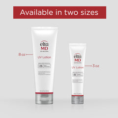 EltaMD UV Lotion bottle on beach bag highlighting water resistance up to 40 minutes