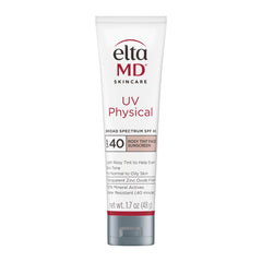 EltaMD UV Physical Rosy Tint bottle front with rosy tint for daily sun protection.