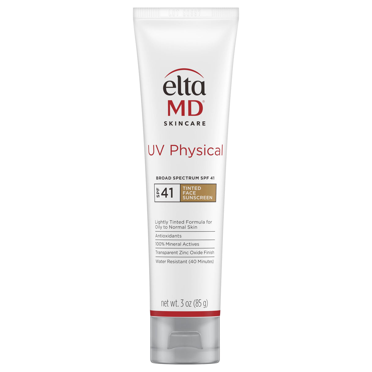 EltaMD UV Physical tinted sunscreen jar offering SPF 41 protection and even tone