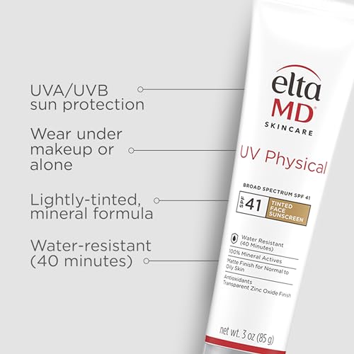 EltaMD UV Physical tinted sunscreen packaging highlighting compact travel size