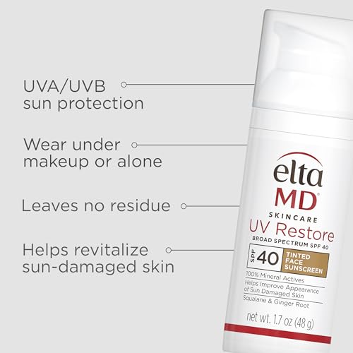 EltaMD UV Restore texture swirl on skin showing natural tint and moisturizing finish.