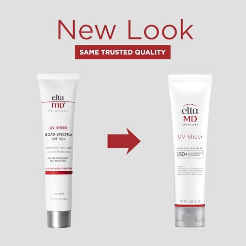 EltaMD UV Sheer face sunscreen tube back view showing ingredients and usage