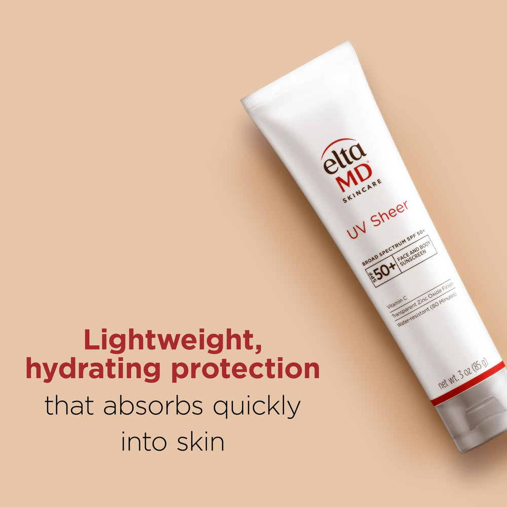 EltaMD UV Sheer with hyaluronic acid for hydration during sun protection