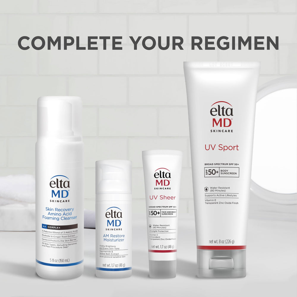 EltaMD UV Sheer matte finish keeps skin shine-free during activities.