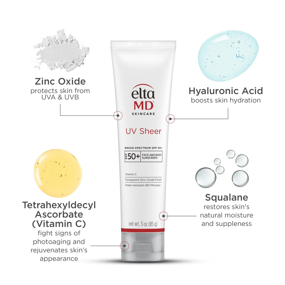 EltaMD UV Sheer contains squalane and vitamin C for skin-friendly care
