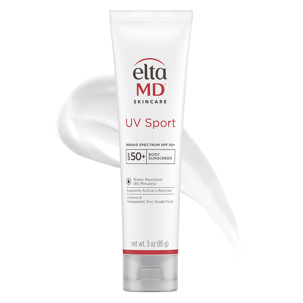 EltaMD UV Sport sunscreen lotion bottle—SPF 50 protection for face and body during outdoor activities.