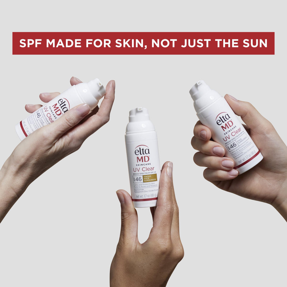 EltaMD UV Sport lotion bottle with golf course ambience—reliable sun protection outdoors.
