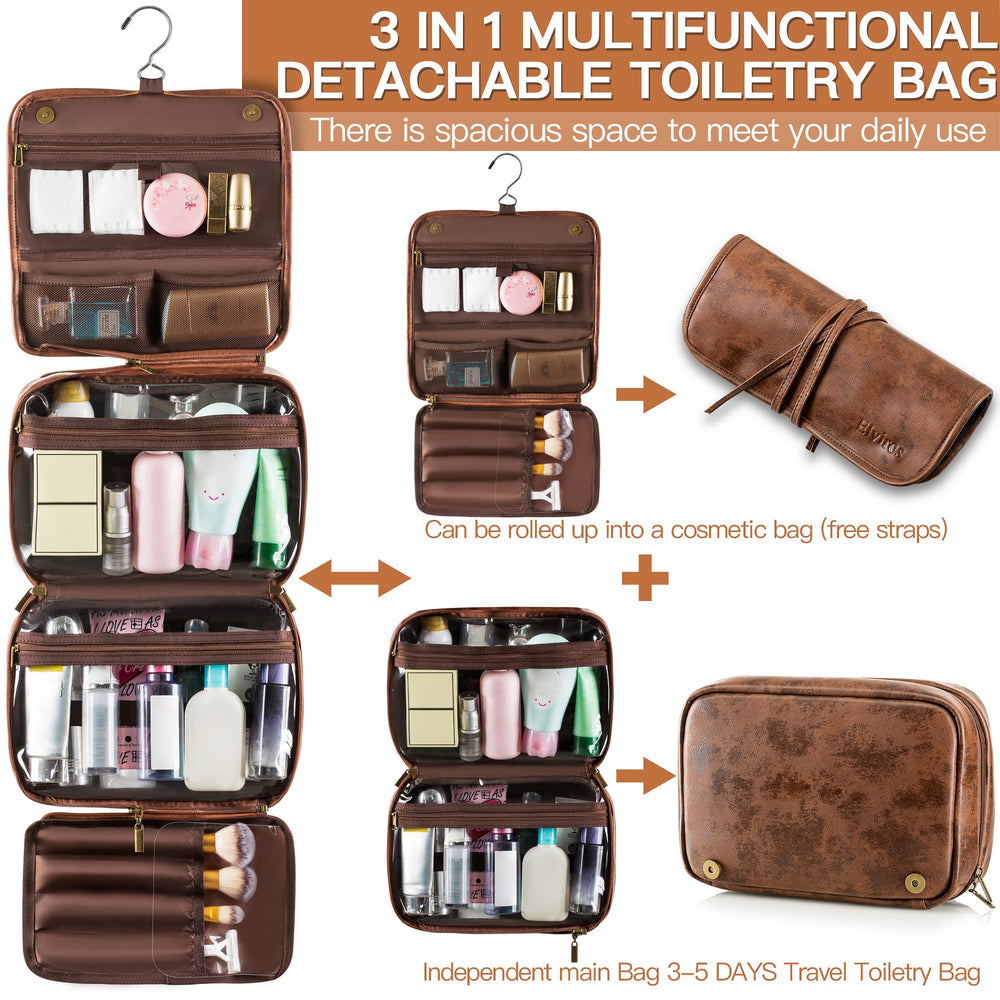 Elviros PU leather bag with water-resistant finish protects contents in wet environments.