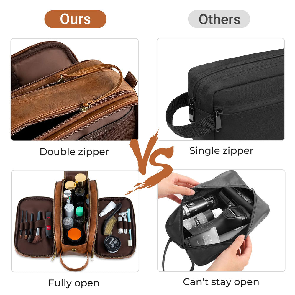 Elviros double-zipper opening provides easy access to contents during hurried hotel check-ins.
