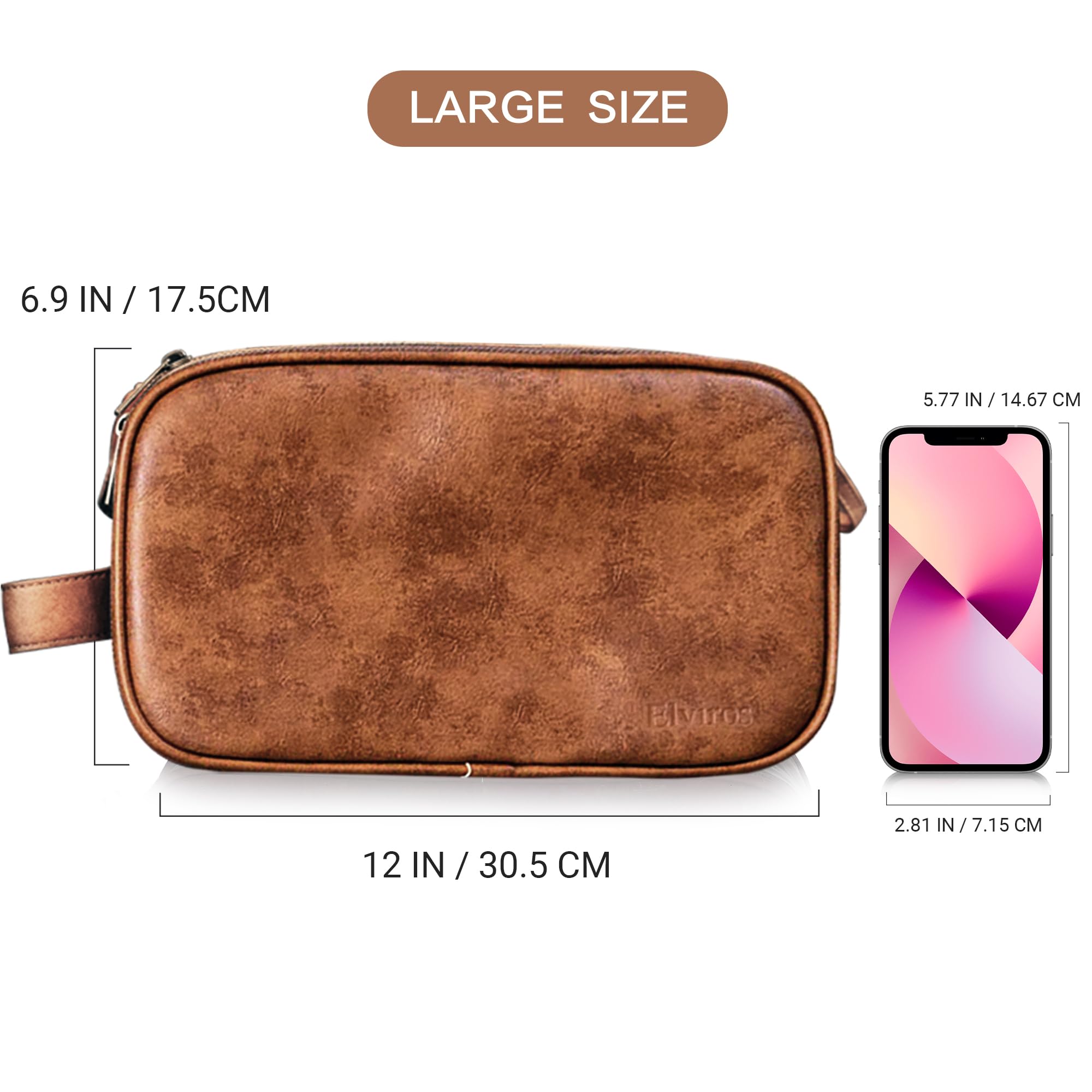 Elviros toiletry bag inside pockets help you stay organized.