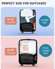 Elviros large-capacity interior organizes toiletries with multiple pockets for easy packing.