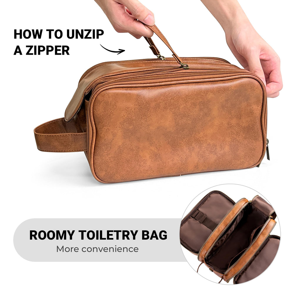 Elviros travel Dopp kit ready for weekend getaways with durable materials and practical layout.