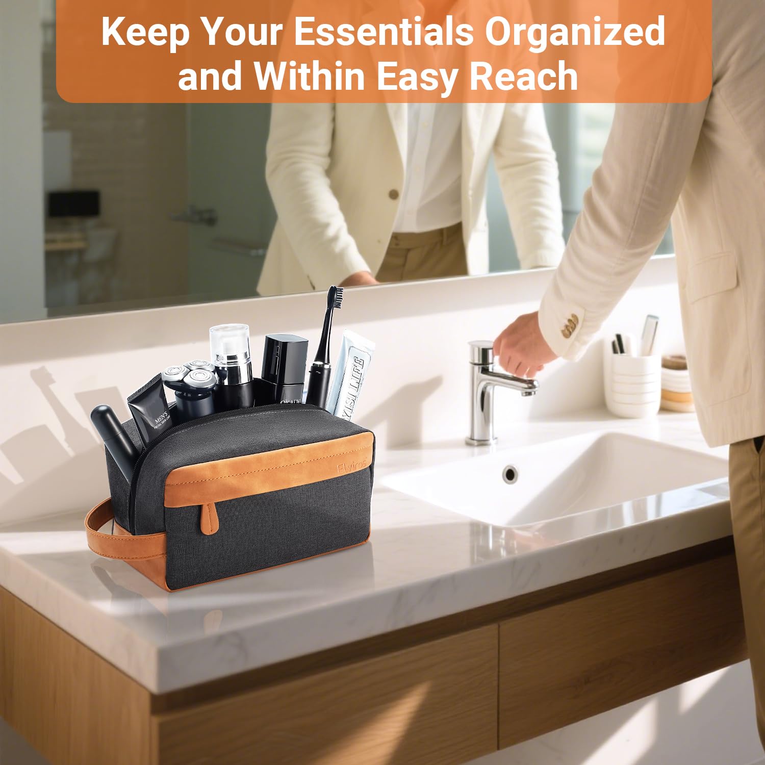 Elviros toiletry bag weight-light-design underscores effortless packing for trips and gym sessions.
