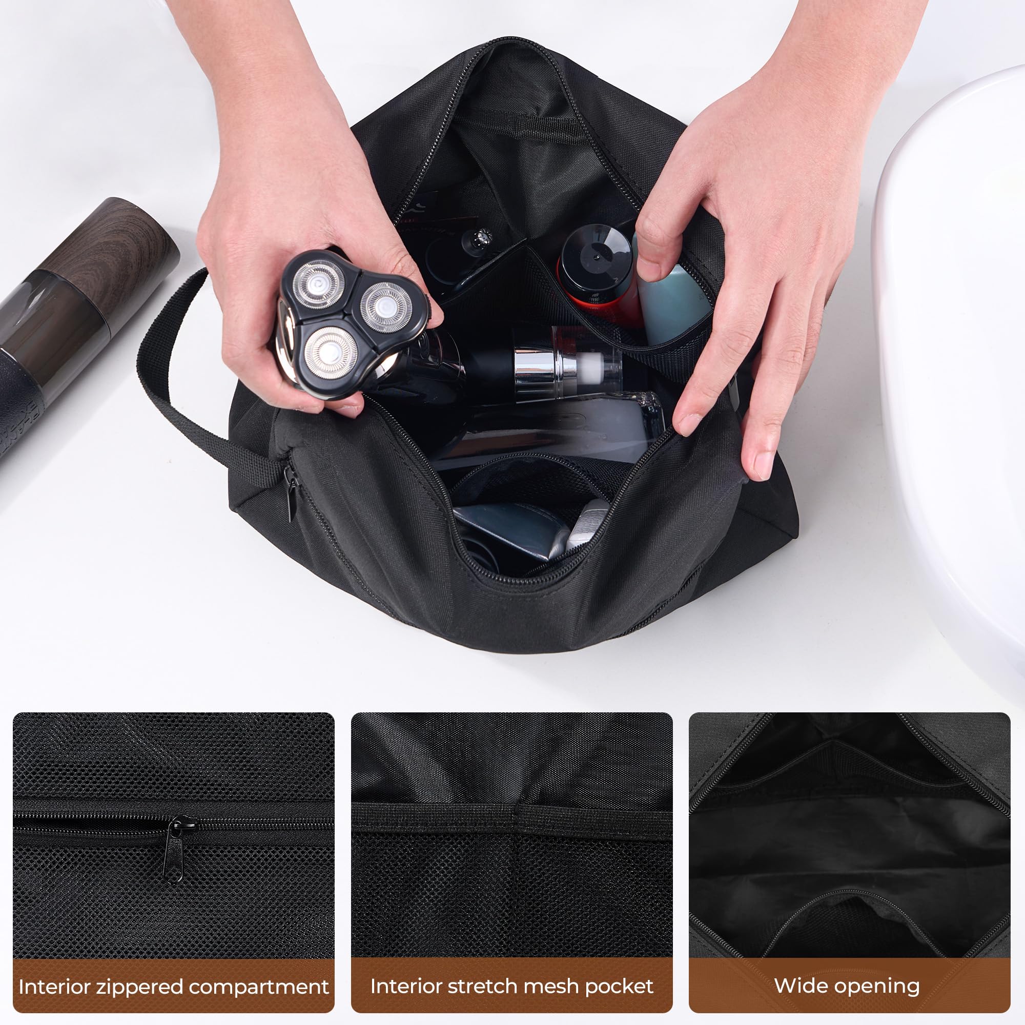 Elviros travel toiletry bag lightweight design reduces luggage burden