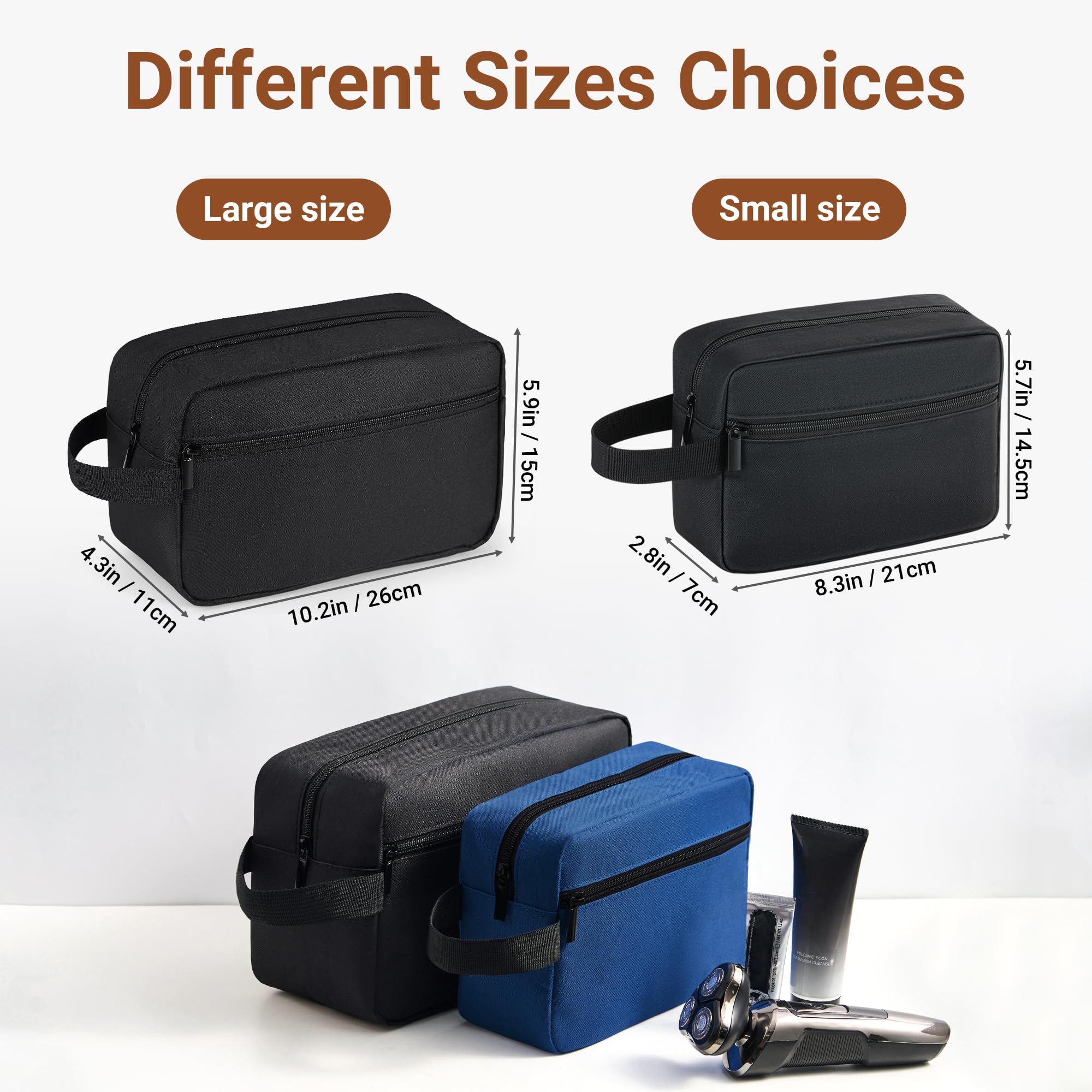 Elviros travel toiletry bag main compartment neatly stores toiletries