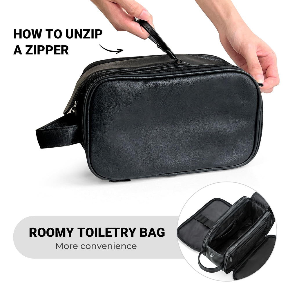 Elviros Travel Toiletry Bag Premium Zipper ensures smooth operation.