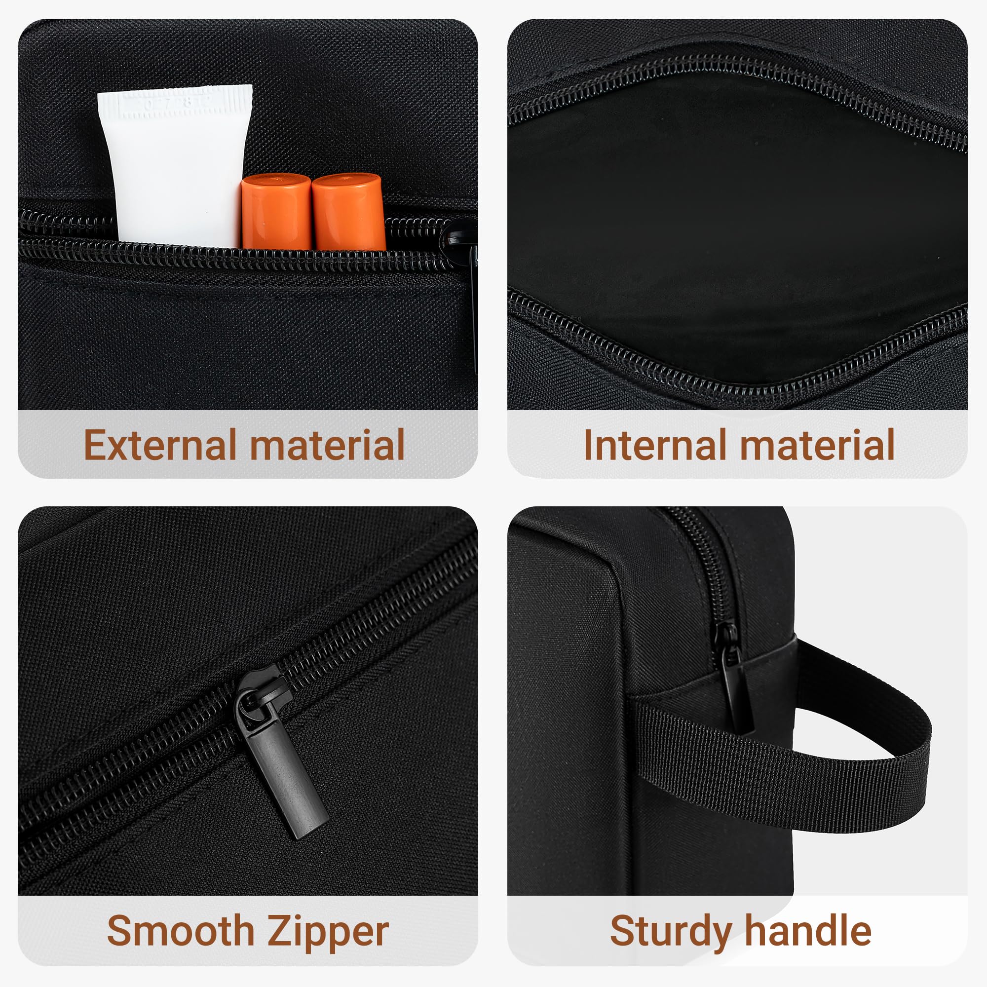 Elviros travel toiletry bag reinforced handles support heavier items