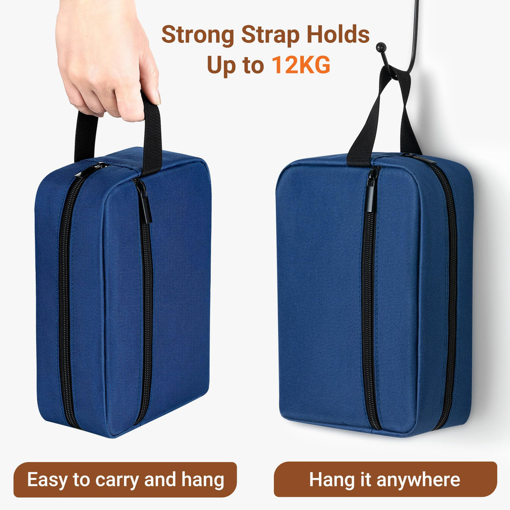 Elviros travel toiletry bag reinforced stitching demonstrates durability for frequent travelers