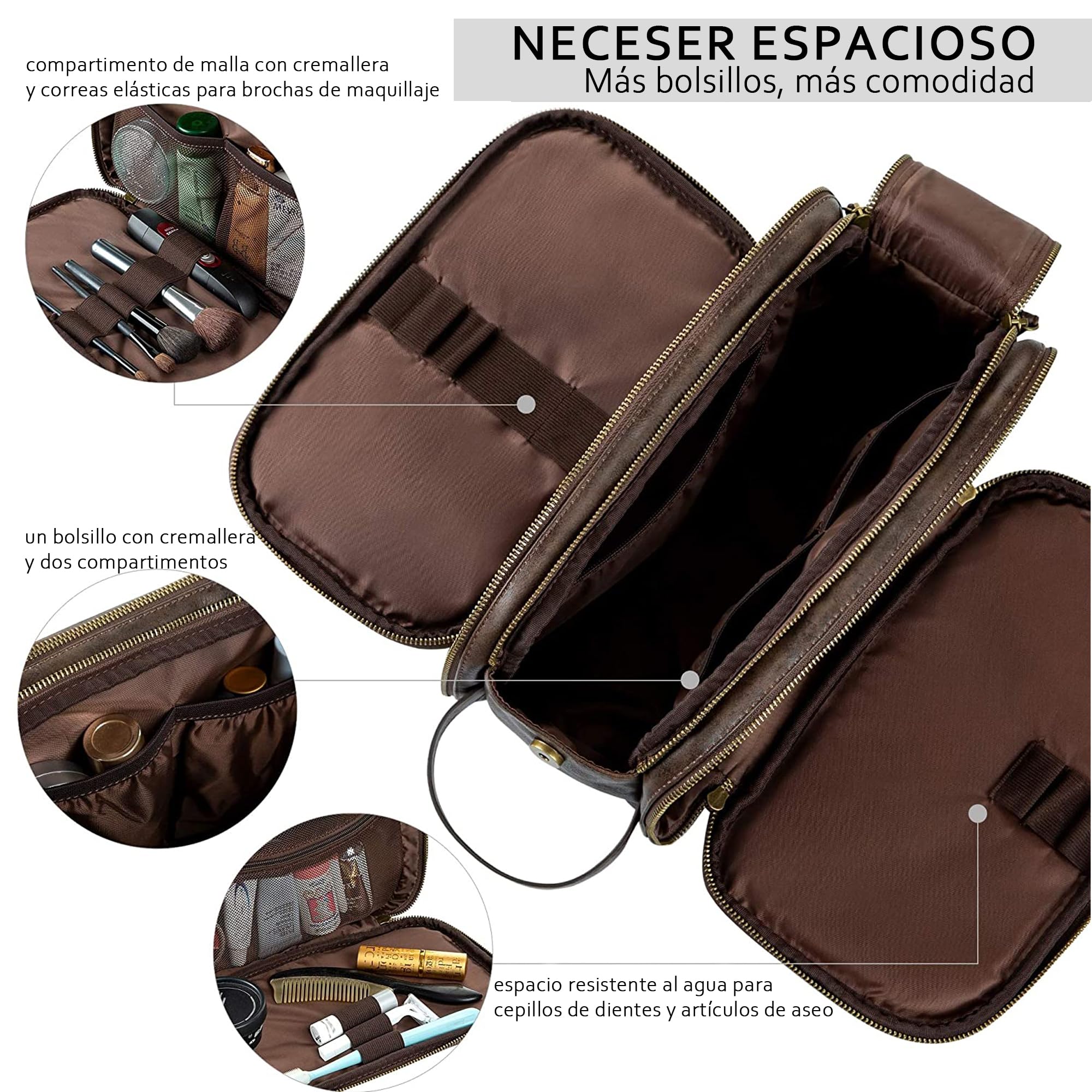 Elviros bag features water-resistant PU leather to protect contents.